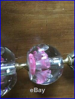 Vintage St Clair / Zimmerman Trumpet Paperweight Glass Lamp with Finial 33