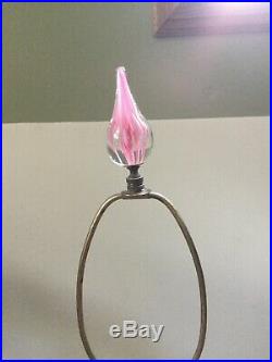 Vintage St Clair / Zimmerman Trumpet Paperweight Glass Lamp with Finial 33