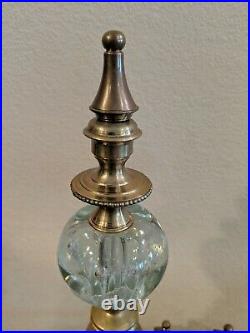 Vintage St Clair Zimmmerman Style Glass Paperweight Brass Cast Iron Andirons