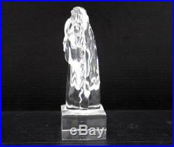 Vintage Steuben Clear Crystal Horse Head Paperweight Chess Figurine Art Glass