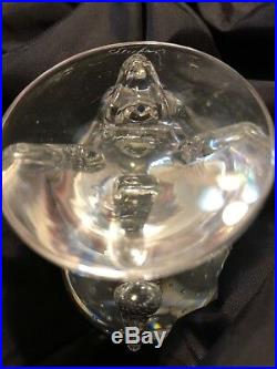Vintage Steuben Crystal Glass Egg Controlled Bubbles by Lloyd Atkins 1964