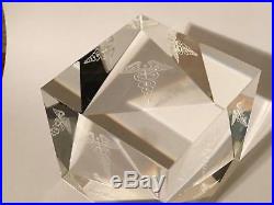 Vintage Steuben Crystal Medical Doctor Paperweight Cube