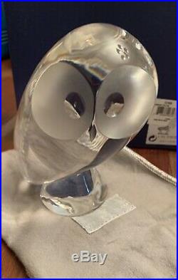 Vintage Steuben Crystal Owl Figurine Paperweight Donald Pollard Designed