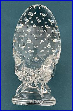 Vintage Steuben Glass Paperweight Bubbles Signed