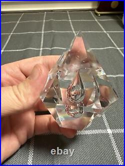 Vintage Steuben Glass Teardrop Paperweight Small Chip