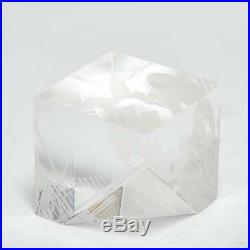 Vintage Steuben Prism Paperweight Etched New York City Skyline Signed