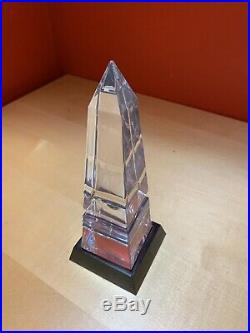 Vintage Steuben -crystal- Glass Obelisk Paperweight