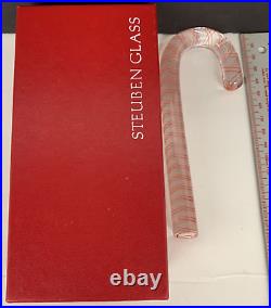 Vintage Steuben glass Crystal candy cane Made In USA 1985 Excellent Condition