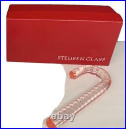 Vintage Steuben glass Crystal candy cane Made In USA 1985 Excellent Condition