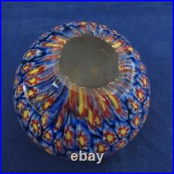 Vintage Stunning Vintage Murano Millefiore Colorful Art Glass Apple Paperweight