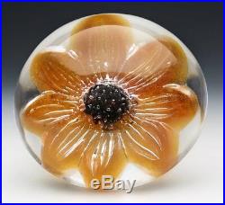 Vintage Stylish French Daum Floral Glass Paperweight 20th C