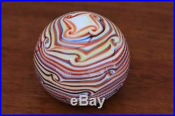 Vintage Swirl Paper Weight Grant Randolph Multi Color Art Glass 2 3/4 wide