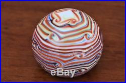 Vintage Swirl Paper Weight Grant Randolph Multi Color Art Glass 2 3/4 wide