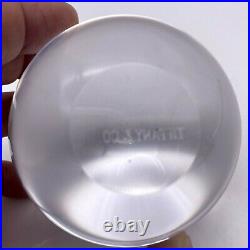 Vintage Tiffany & Co. Clear Glass Round Paper Weight Signed on the Bottom