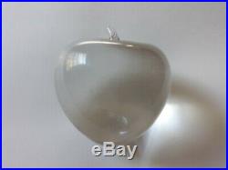 Vintage Tiffany & Co Crystal Glass Apple Paperweight Signed