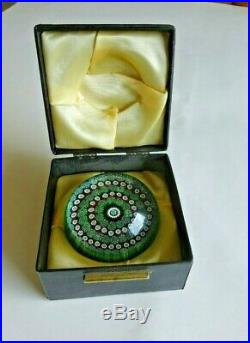 Vintage Truly Rare Perthshire Paperweight, Moss, 1970, with Label and Box