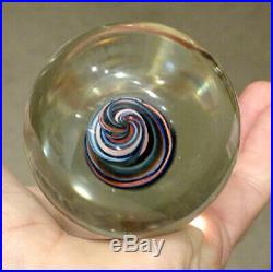 Vintage VENINI / MURANO Modern Art Glass MARBLE Ribbon PAPERWEIGHT / SIGNED