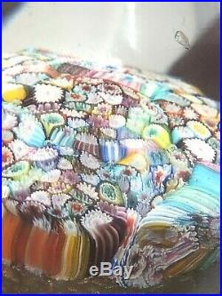Vintage Venetian Glass Millefiori Paperweight Aventurine Base Tons of Colors