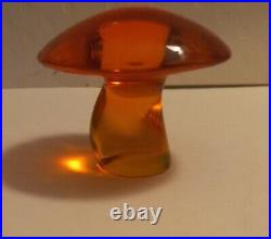 Vintage Viking Glass Mushroom Persimmon Orange Uranium 3in Cap 2.25 Tall