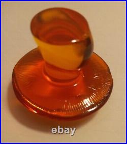 Vintage Viking Glass Mushroom Persimmon Orange Uranium 3in Cap 2.25 Tall