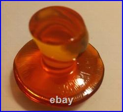 Vintage Viking Glass Mushroom Persimmon Orange Uranium 3in Cap 2.25 Tall