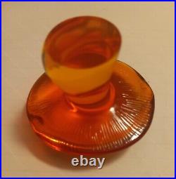 Vintage Viking Glass Mushroom Persimmon Orange Uranium 3in Cap 2.25 Tall