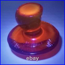 Vintage Viking Glass Mushroom Persimmon Orange Uranium 3in Cap 2.25 Tall