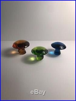 Vintage Viking Glass Mushrooms (Set of 3)