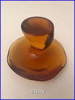 Vintage Viking Large 5.5 Cap Glass Mushroom, Paperweight, MCM, Amber
