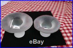 Vintage Viking glass Mushroom set of 4 paperweights Frosted Clear