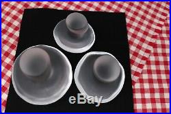 Vintage Viking glass Mushroom set of 4 paperweights Frosted Clear