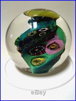 Vintage Vitra Artist Marten Stone Seascape Glass Paperweight, Bandon OR. Studio
