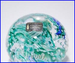 Vintage WHITEFRIARS Crystal Art Glass Made in England Waves Motif Paperweight