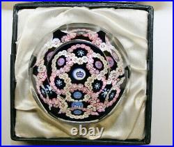 Vintage WHITE FRIARS 1977 Silver Jubilee Glass Faceted Millefiori Paperweight