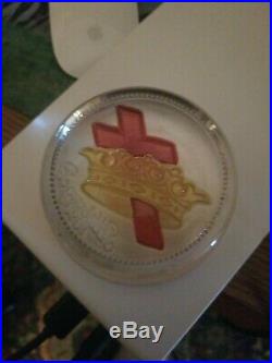 Vintage Watchtower Pittsburgh PA Glass Paperweight 1898 Crown And Cross