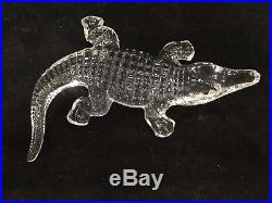 Vintage Waterford Crystal Alligator Crocodile Figurine Paperweight 5 Long