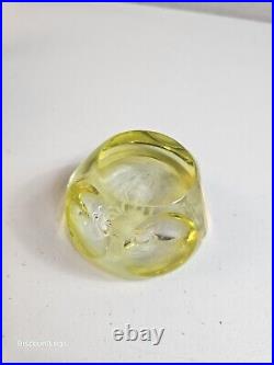Vintage Webb Corbett Vaseline Uranium Glass Paperweight Spider