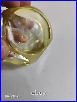 Vintage Webb Corbett Vaseline Uranium Glass Paperweight Spider