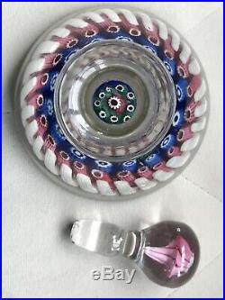 Vintage Whitefriars Walsh Millefiori Concentric paperweight inkwell bottle