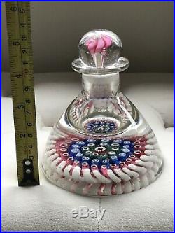 Vintage Whitefriars Walsh Millefiori Concentric paperweight inkwell bottle
