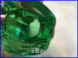 Vintage baccarat green frog paperweight figurine Fine French crystal retired