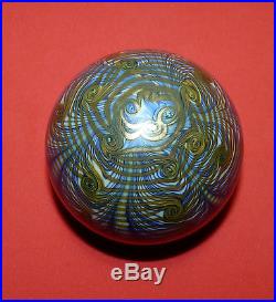 Vintage blown Glass Paperweight Artist Signed Zephyr Studio 1977 VERY HEAVY
