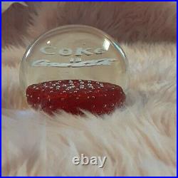 Vintage glass Coke is Coca Cola paperweight