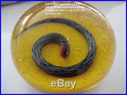 Vintage glass paperweight A F Carpenter snake- real beauty