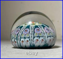 Vintage hand blown ITALIAN Murano art studio glass millefiori paperweight sphere