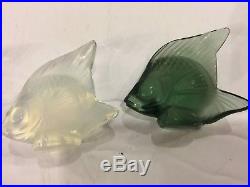 Vintage lalique Group Of Seven Crystal Fish Paper Weights
