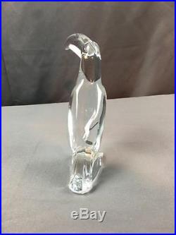 VntG BACCARAT Clear Crystal LARGE TOUCAN Figurine Paperweight