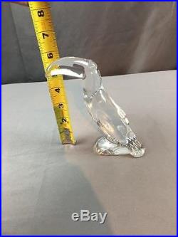 VntG BACCARAT Clear Crystal LARGE TOUCAN Figurine Paperweight