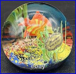 Vnt Murano Glass Tropical Fish Paperweight With Marker
