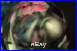Vtg 1984 Lundberg Art Glass Rare Butterfly Flower Egg Paperweight Salazar Signed